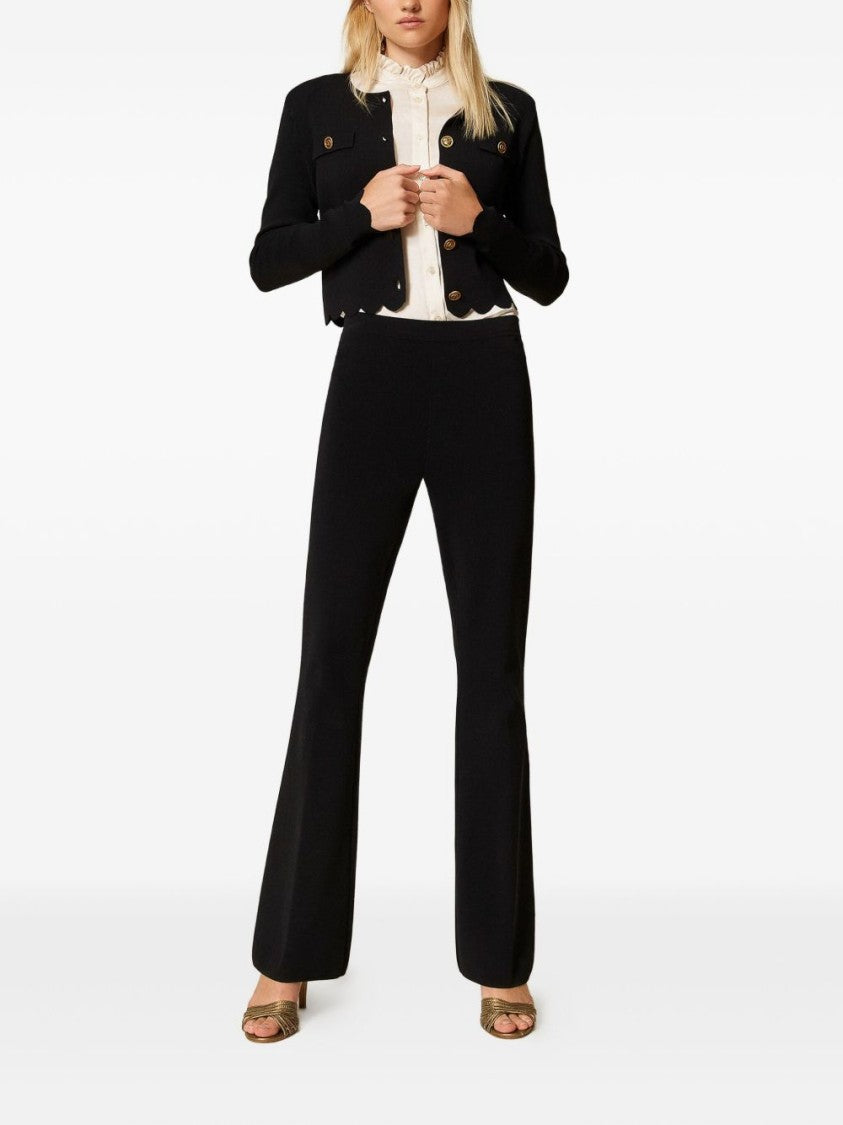 Twin-Set Straight-Leg Tailored Trousers With Fitted Waistband