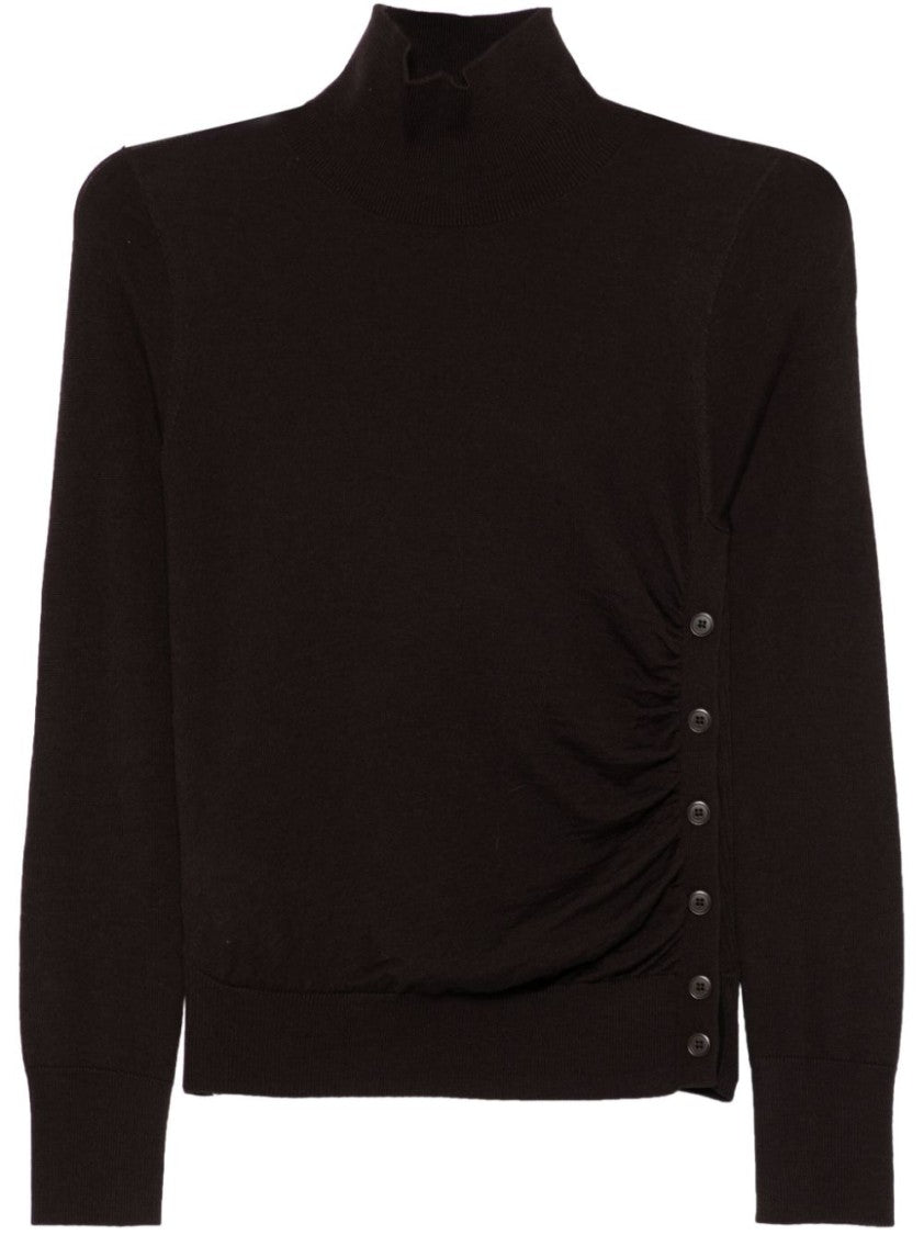 Pinko Fitted Turtleneck Sweater With Side Ruching