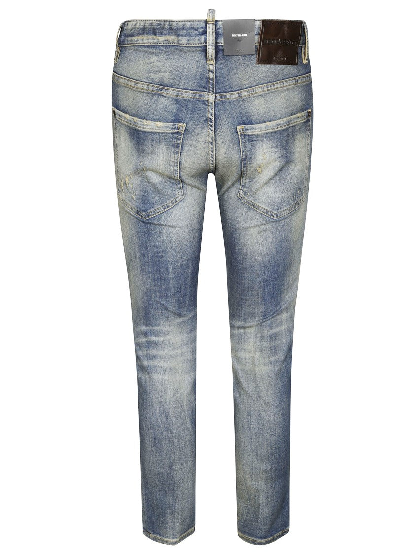 Dsquared2 Medium Blue Straight-Leg Jeans With Traditional Five-Pocket Design