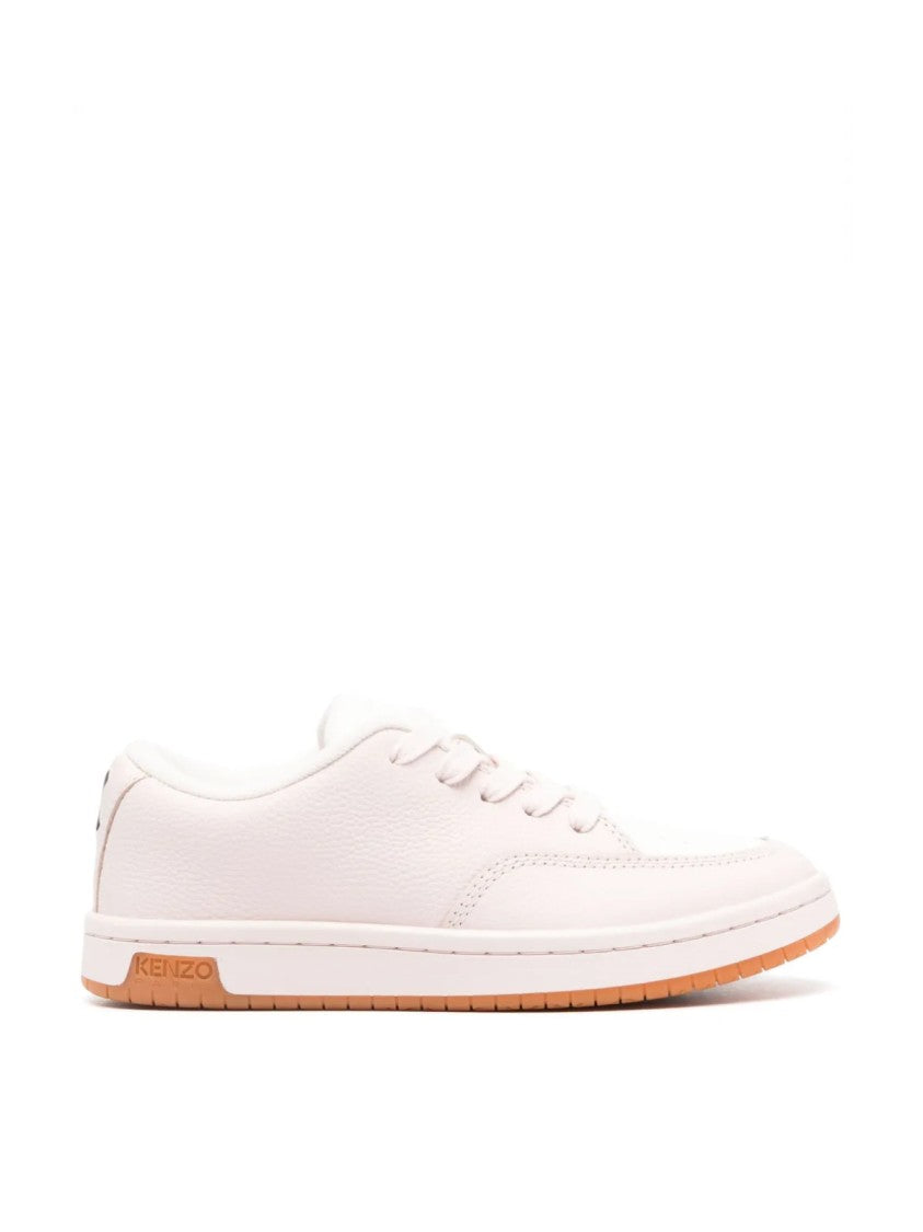 Kenzo Dome Logo Sneakers With Soft Leather Upper And Contrasting Rubber Sole