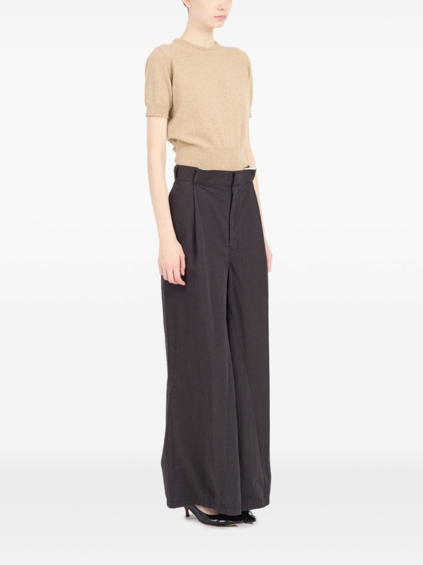 Maison Margiela Beige Knitted Wool Short-Sleeved Top