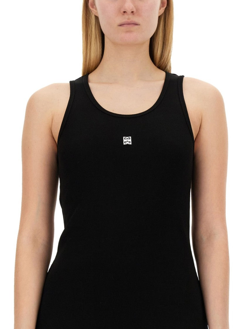 Givenchy Black Ribbed Maxi Dress With Flowing Skirt
