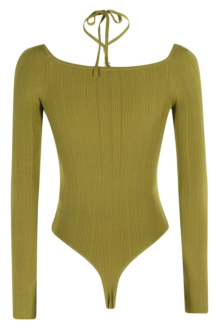 Elisabetta Franchi Tricot Body With Unique Neckline