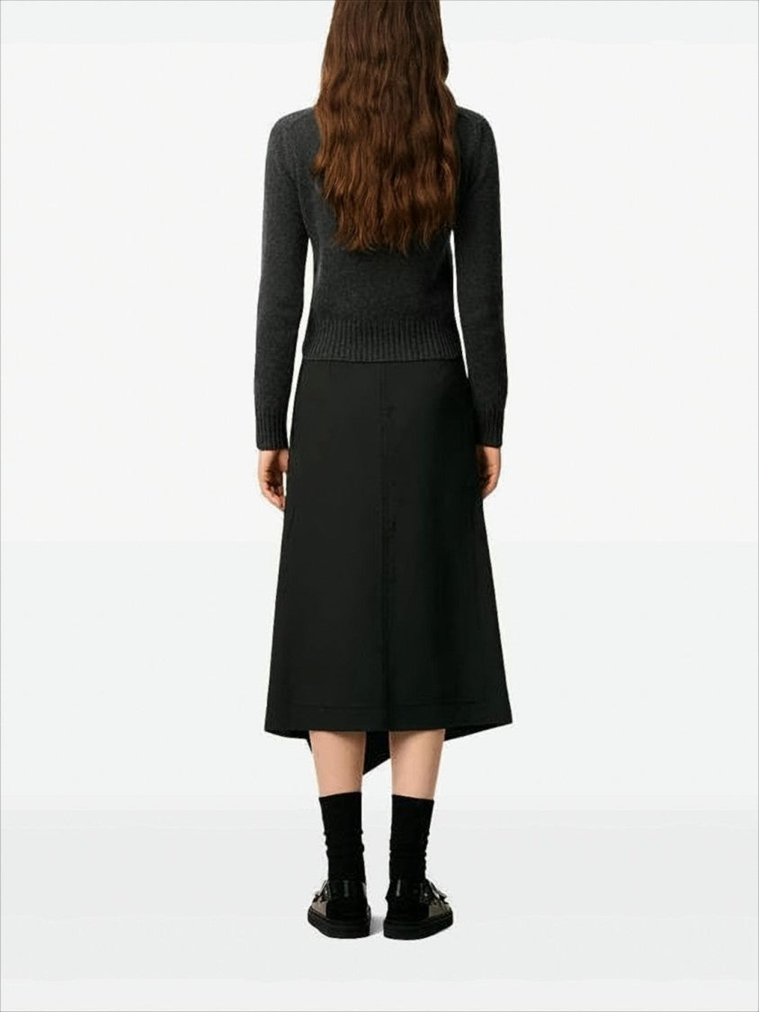 Ami Cropped Grey Cashmere And Wool Sweater