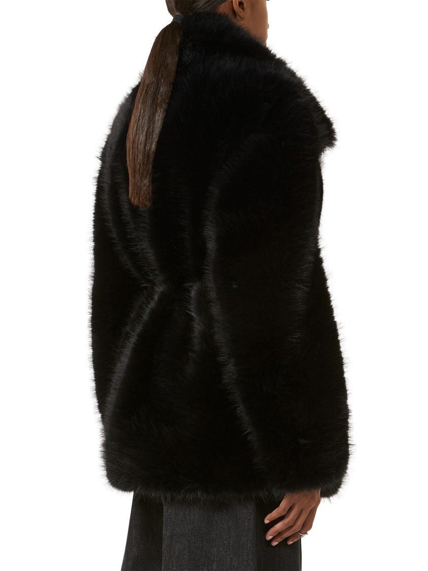 Max Mara Tailored Black Coat With Silhouette