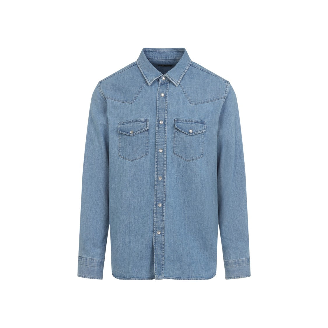 Tom Ford Classic Denim Shirt With Button-Down Front