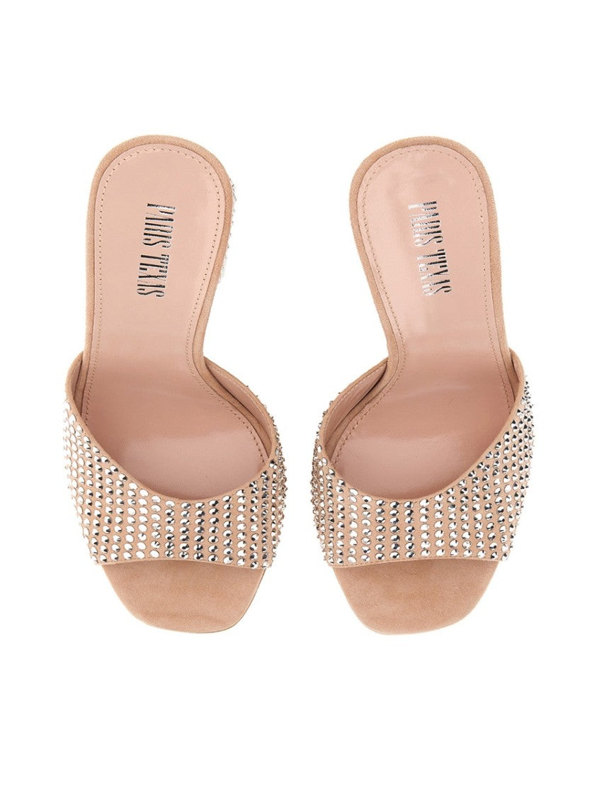 Paris Texas Mule Holly Anja Suede And Crystal Block Heel Mules