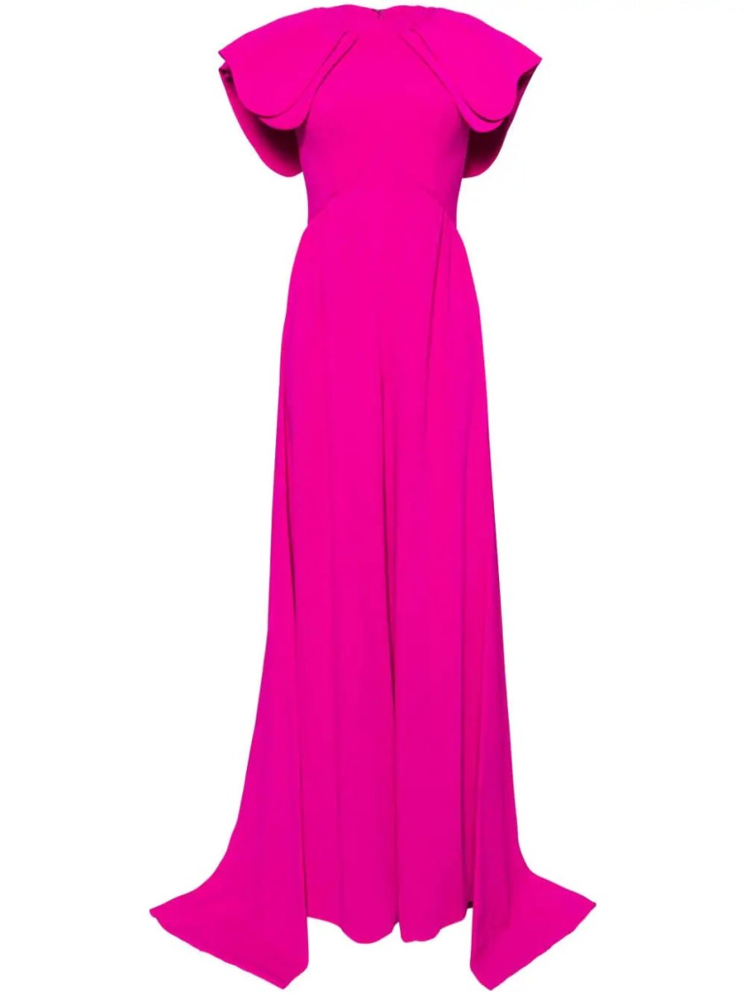 Saiid Kobeisy Crepe Jumpsuit, With Back Overskirt