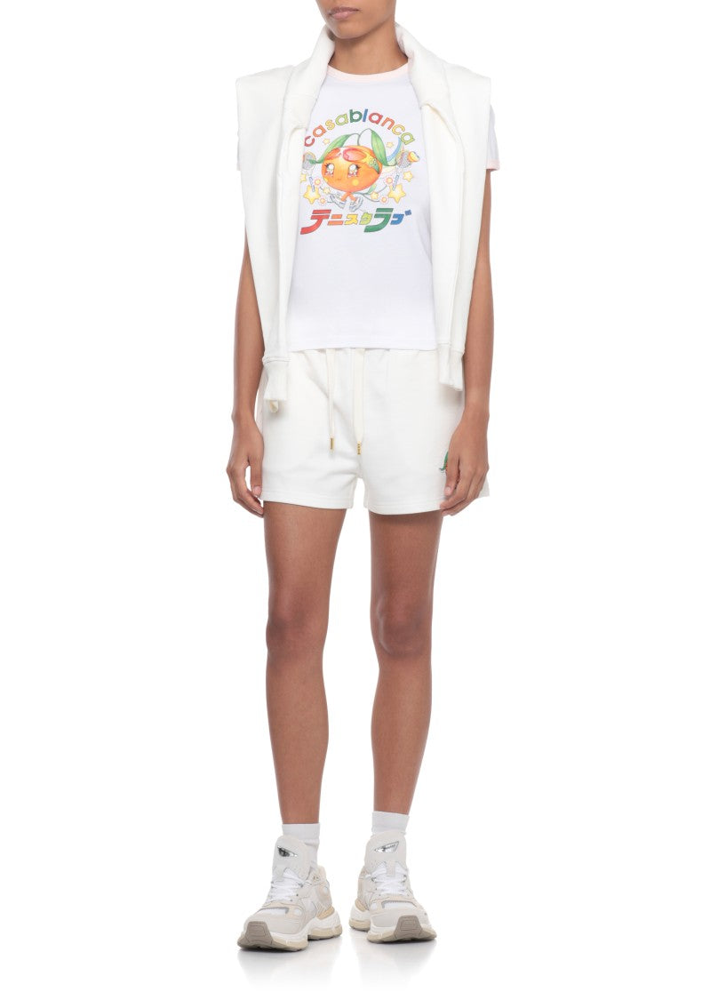 Casablanca Playful Cotton T-Shirt With Contrasting Prints And Trims