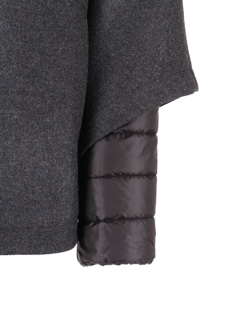 Fay Boxy Dark Grey Wool Cape