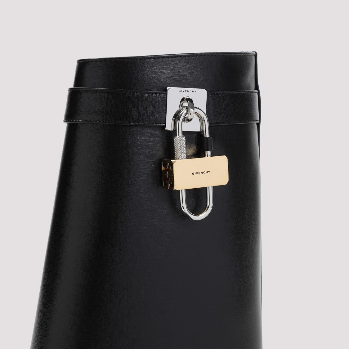 Givenchy Black Calf Leather Shark Lock Pant 90 Ankle Boots