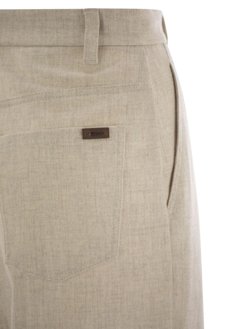 Brunello Cucinelli Wide High-Waisted Wool