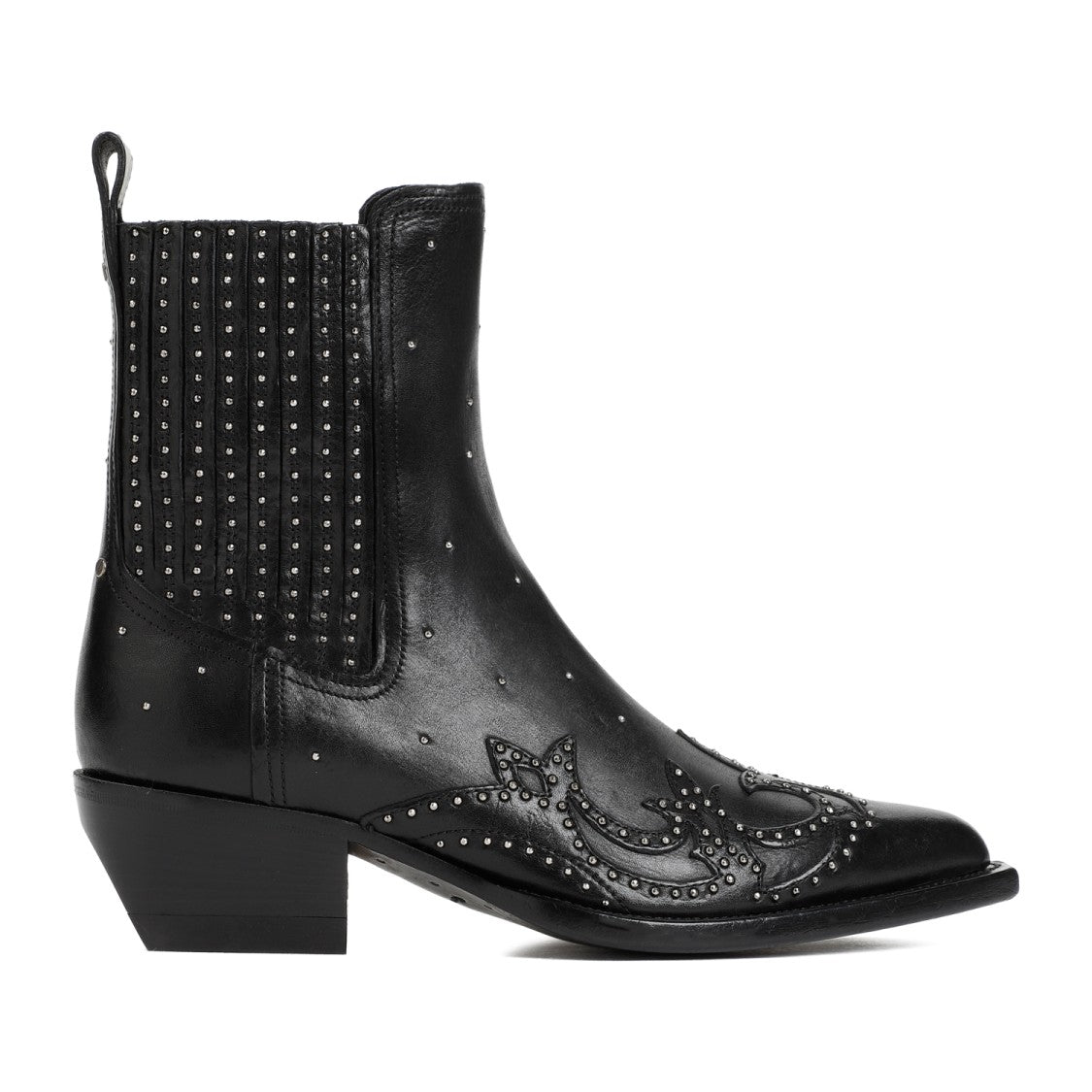 Golden Goose Debbie Black Cow Leather Beatles Boots