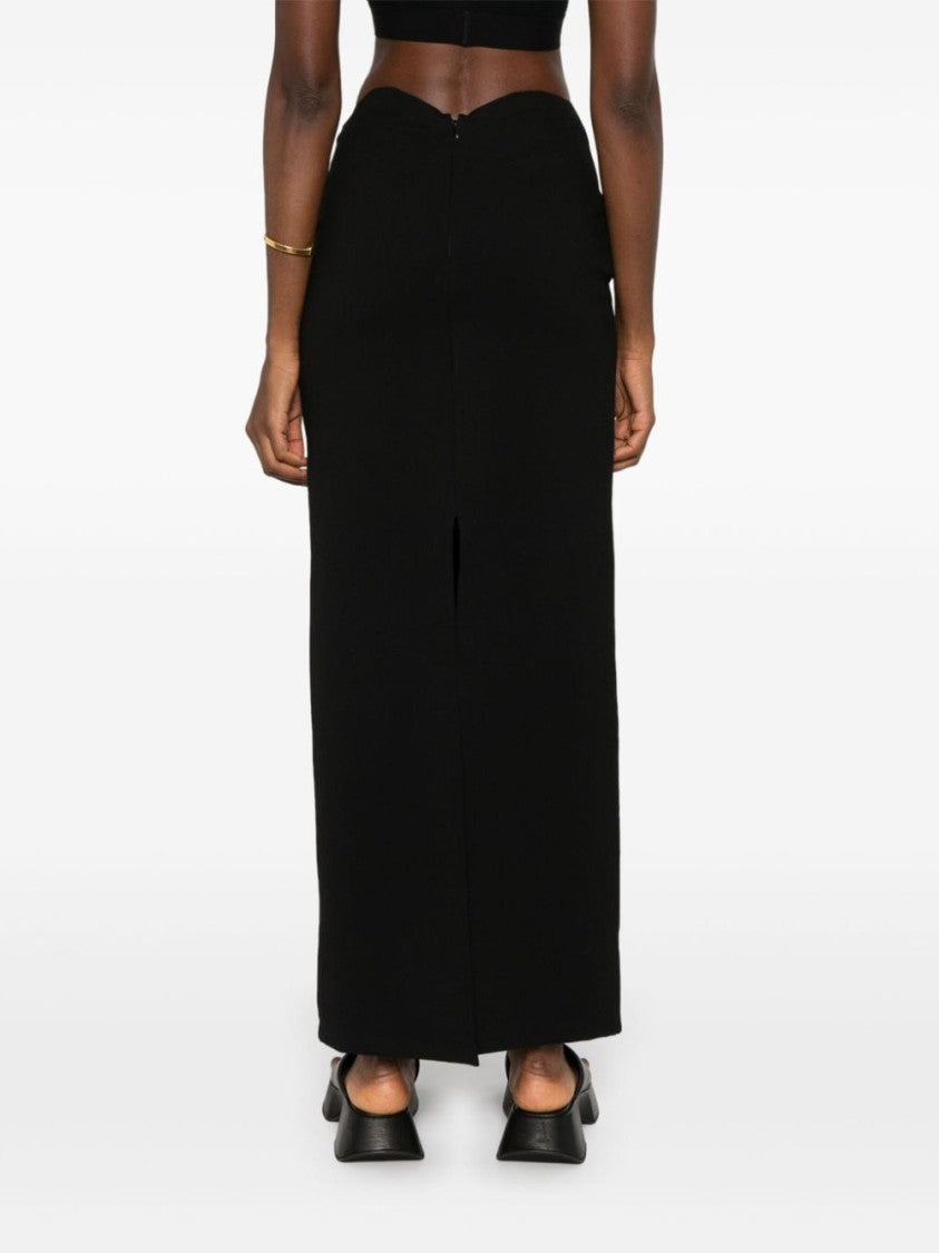 Staud Black Stretch-Design Jersey Logo Skirt