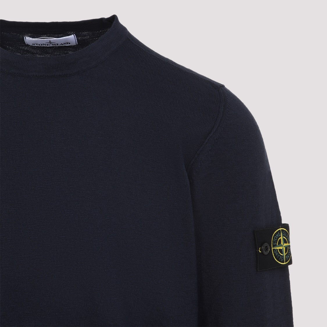Stone Island Navy Blue Cotton Crew Neck Pullover