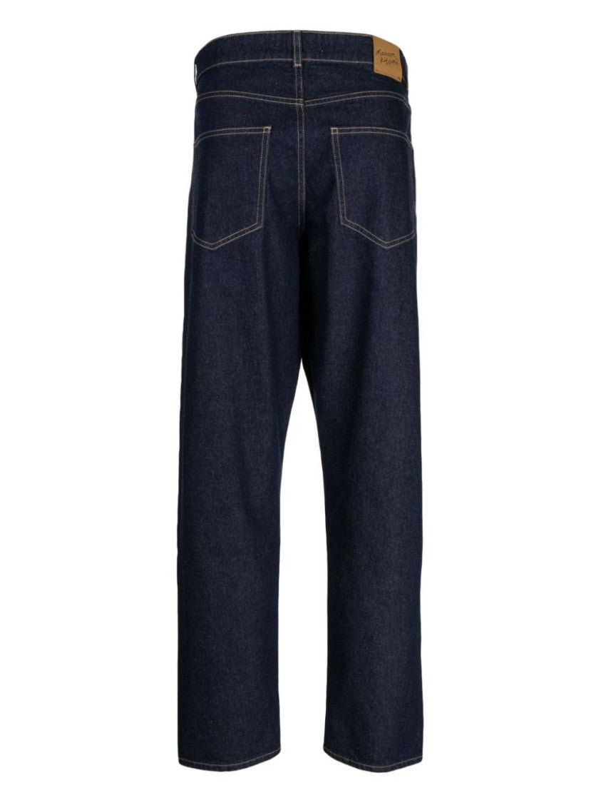 Maison Kitsuné Tapered Jeans In Indigo Denim