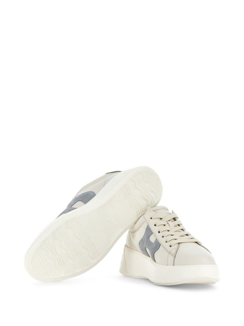 Hogan Beige Sneakers With Suede Accents And Sole