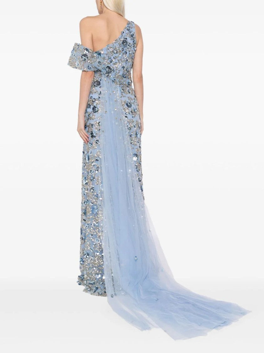 Saiid Kobeisy Tulle Dress, With Envelope Skirt And Off-Shoulder Sleeve And Tulle Tail