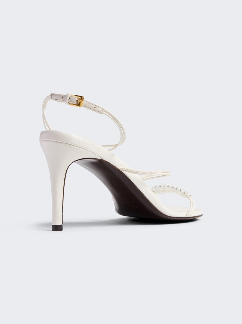 Khaite Loop Sandals With Beads Optic White