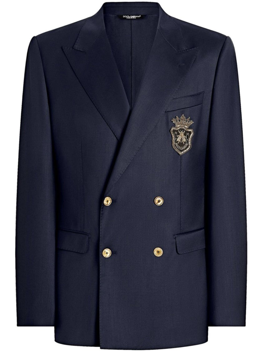 Dolce & Gabbana Navy Blue Double-Breasted Jacket