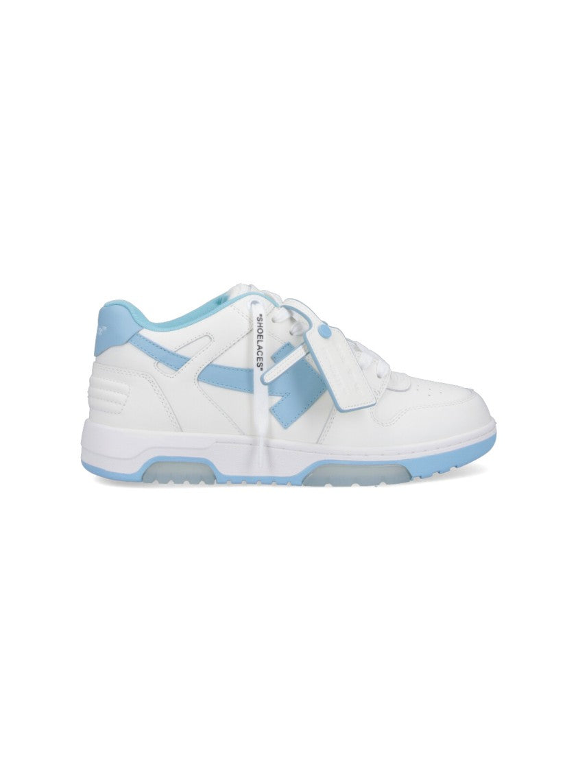 Off-White Low-Top Sneakers With Leather Upper And Iconic Accents