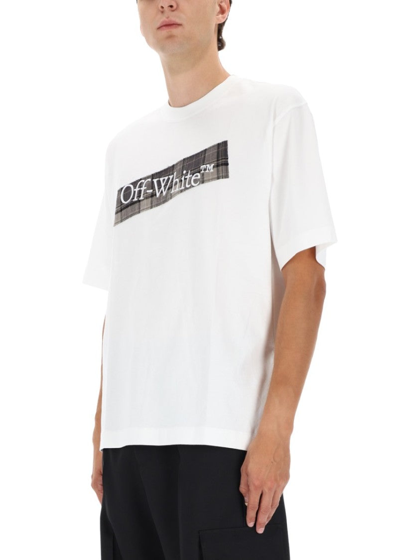 Off-White White Short-Sleeve T-Shirt With Embroidered Details