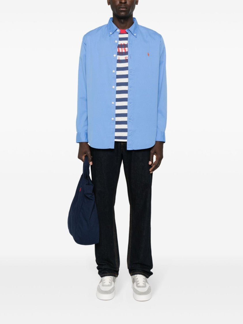 Polo Ralph Lauren Sky Blue Button-Down Shirt With Classic Collar