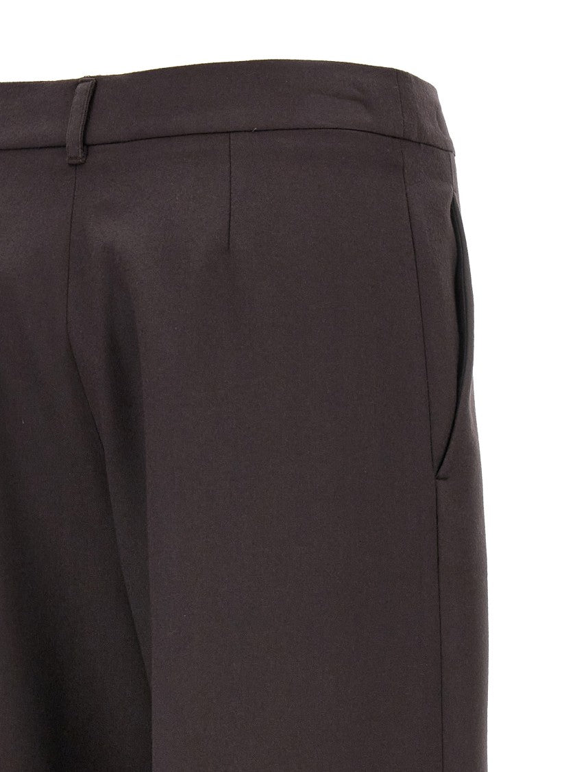 Stella Mccartney Wide Leg Flared Pants In Soft Wool Flannel