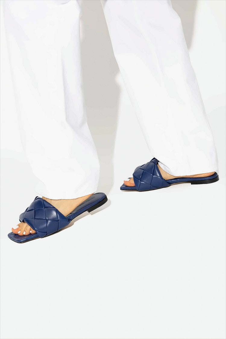 Bottega Veneta Padded Woven Leather Sandals