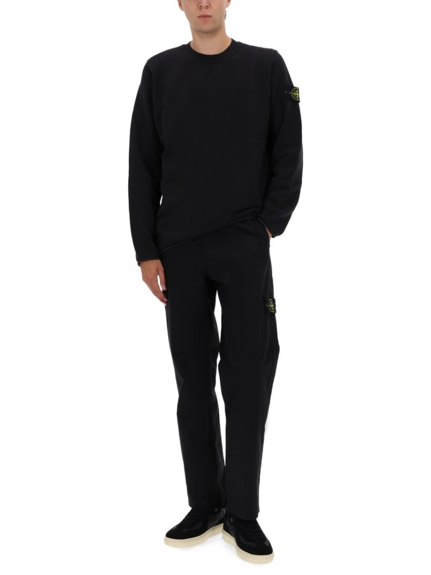 Stone Island Relaxed Fit Black Cotton Sweatshirt