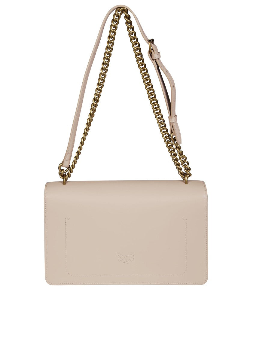 Pinko Structured Rectangular Shoulder Bag In Smooth Calf Leather