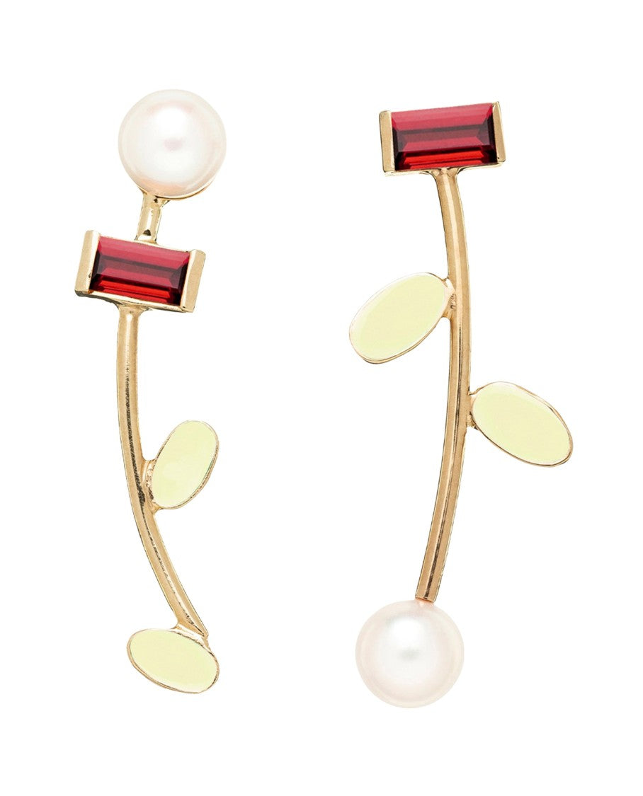 Aliita Petalos Flor Rodonite Earrings