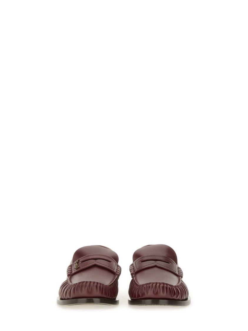 Saint Laurent Smooth Leather Penny Loafer With Polished Finish
