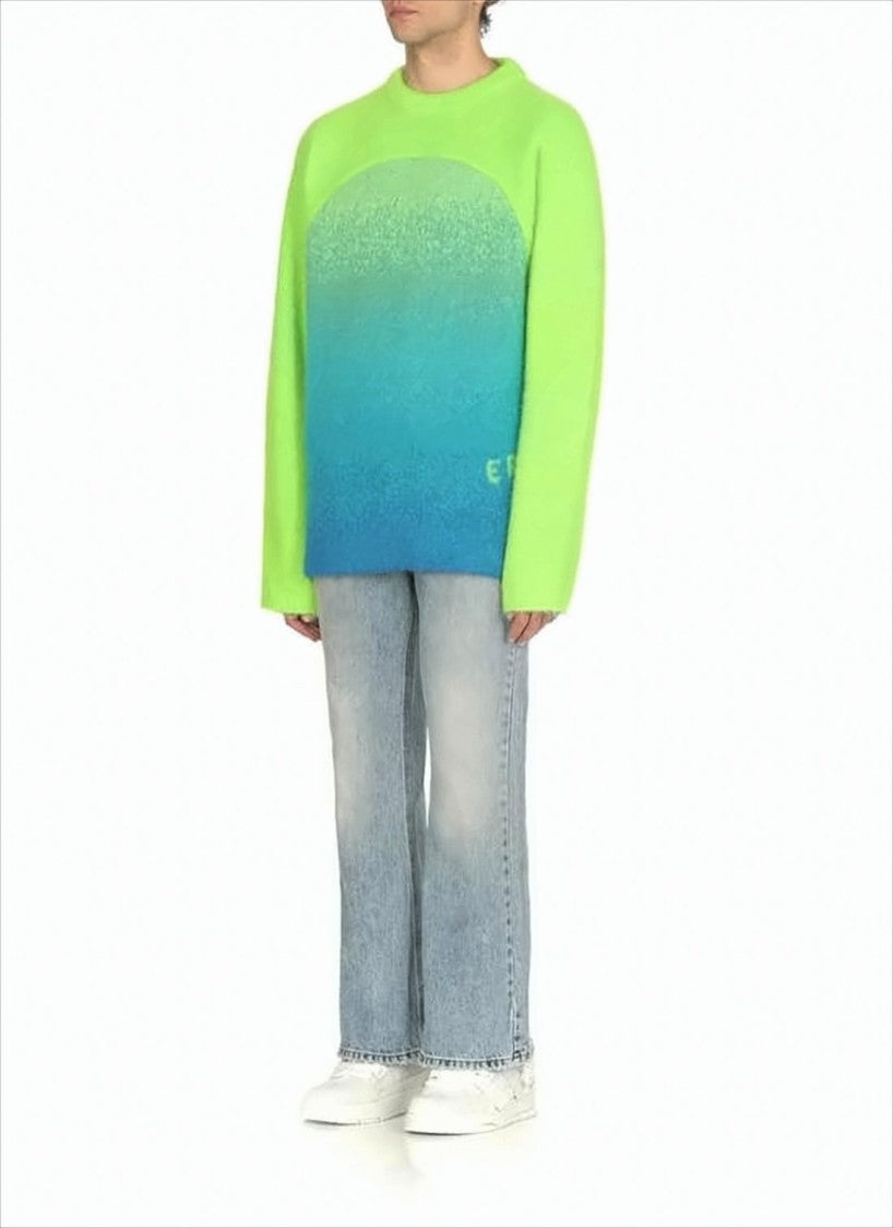 Erl Gradient Mohair-Blend Sweater With Lettering Detail