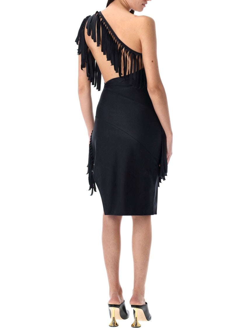 Coperni Asymetric Firnged Mini Dress