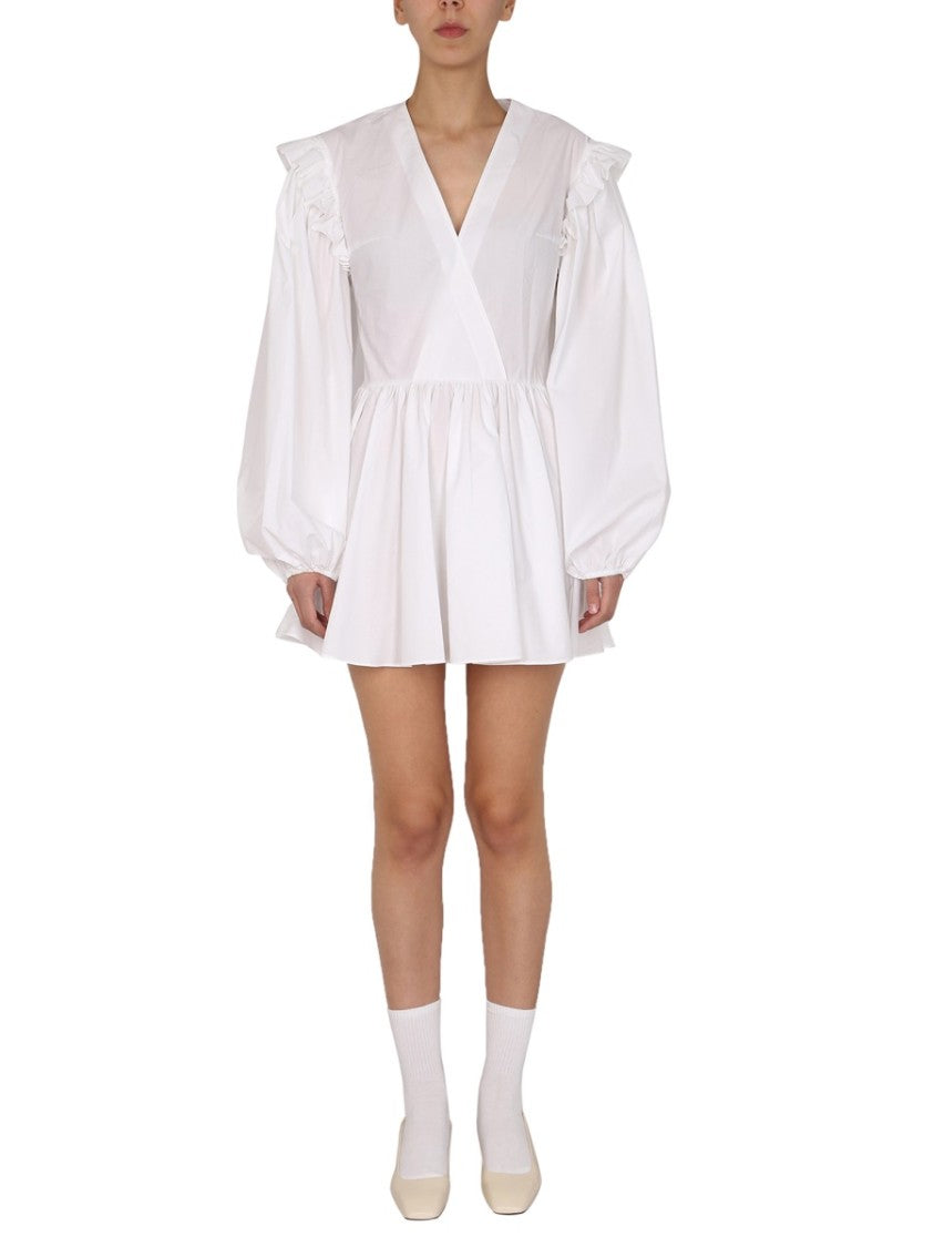 Patou V-Neck Dress With Balloon Sleeves