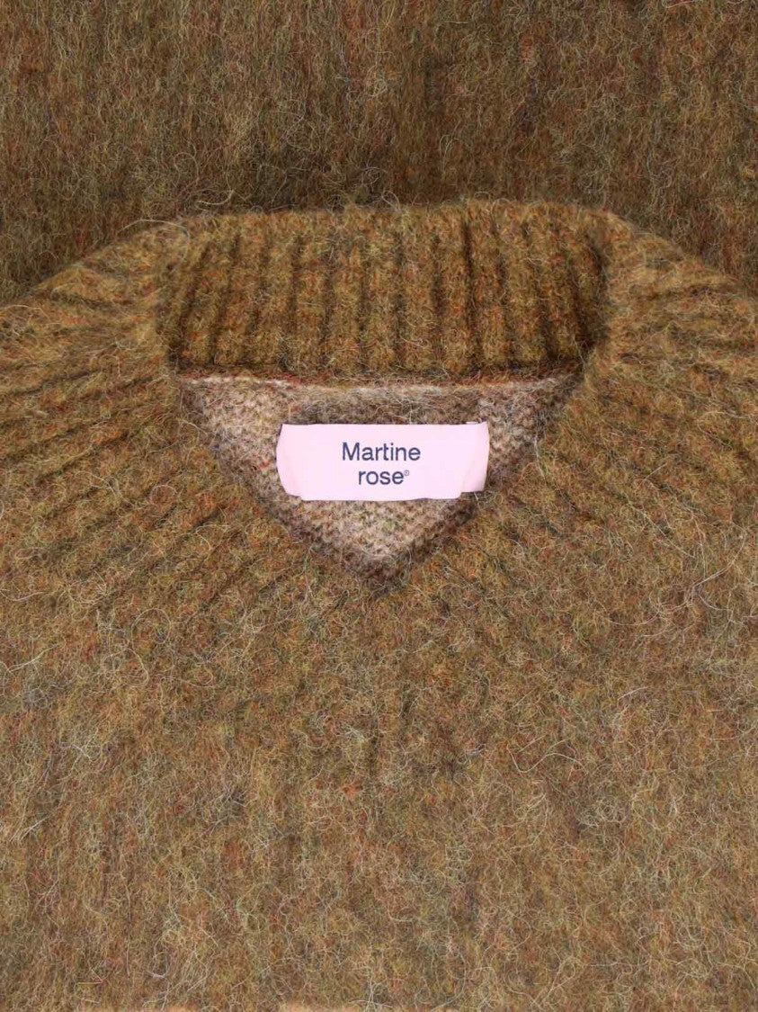 Martine Rose Mohair Sweater With V-Neck And Bold Logo