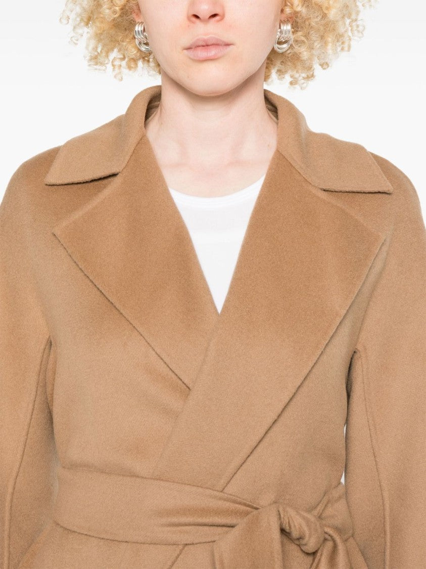 Max Mara Camel Brown Coat With Open Front