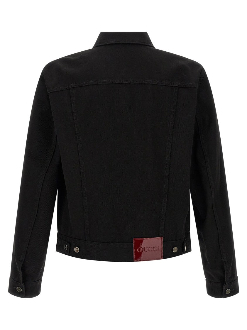 Gucci Washed Cotton Denim Jacket With Morsetto Details