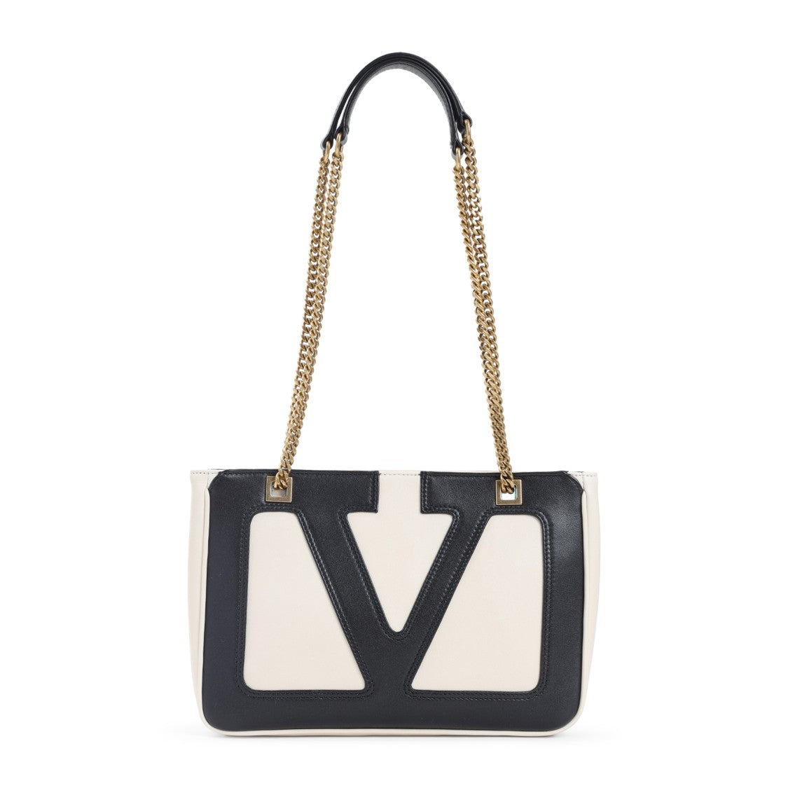 Valentino Garavani White Leather Viva Superstar Small Tote Bag