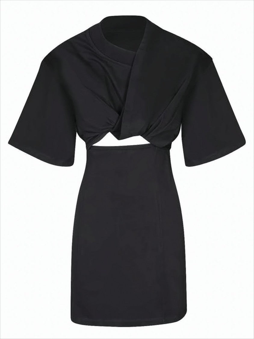 Jacquemus Short-Sleeved Top With Twisted Front Design