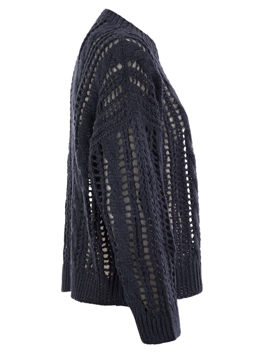 Brunello Cucinelli Cable & Mesh Jute And Cotton Jersey