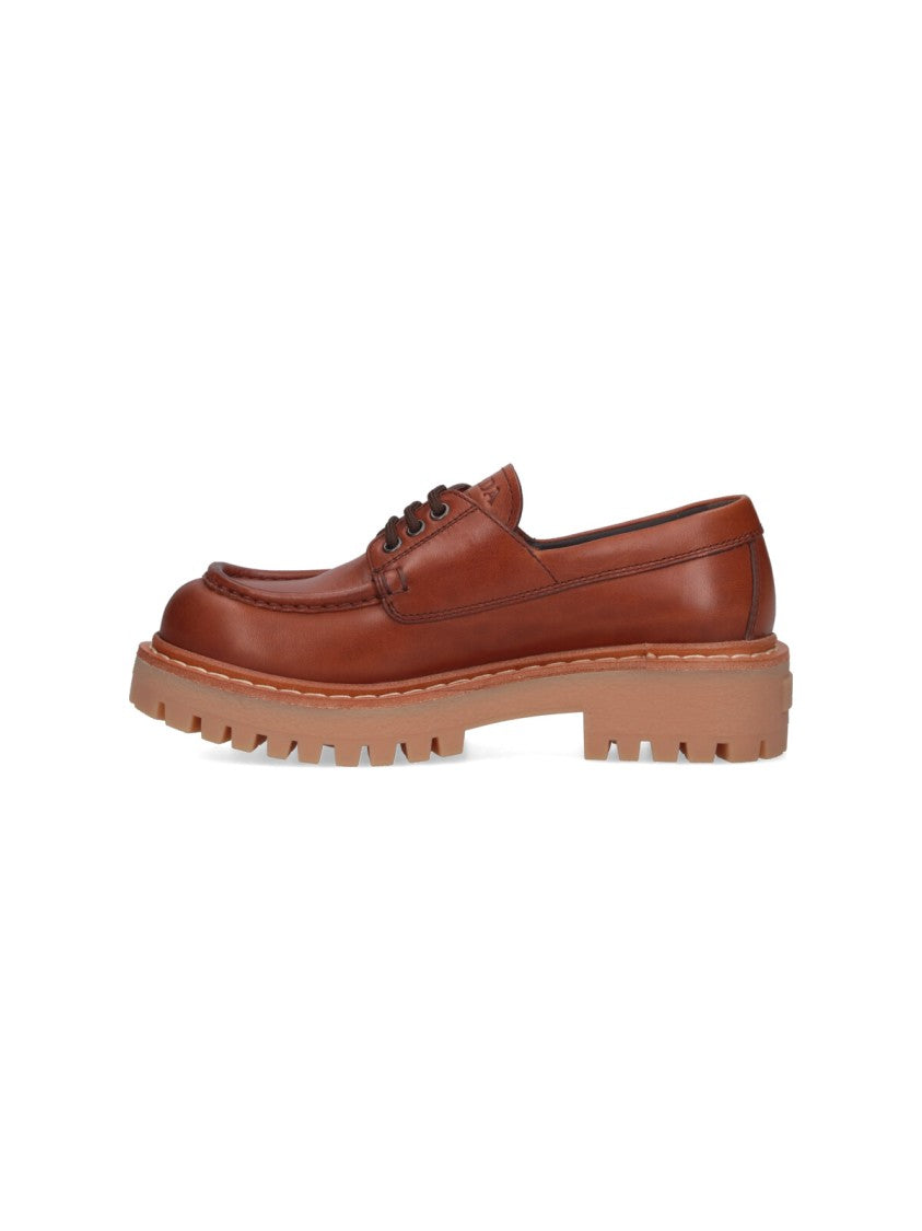 Prada Logo Loafers – Brown