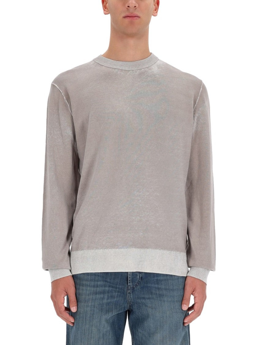 Diesel Relaxed Fit Grey Cotton Sweater