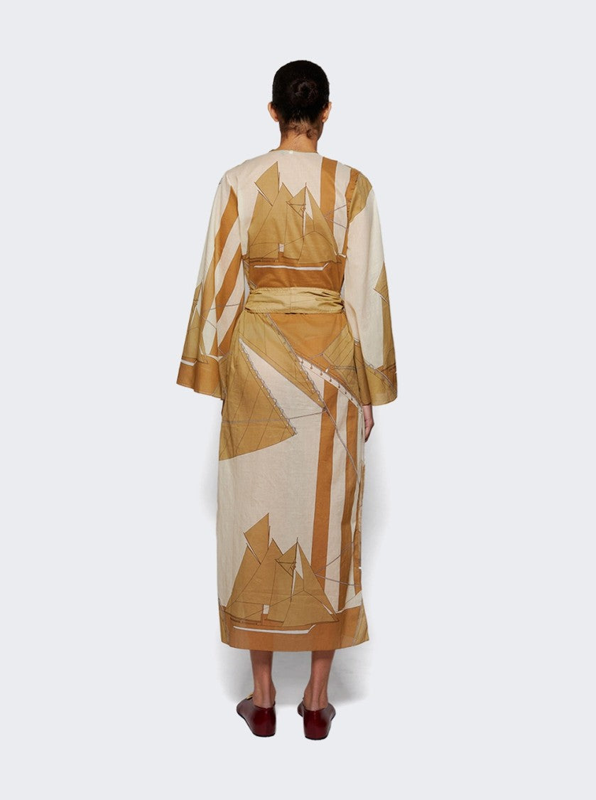 Johanna Ortiz Aqua Cruiser Tunic Dress Sand And Ecru