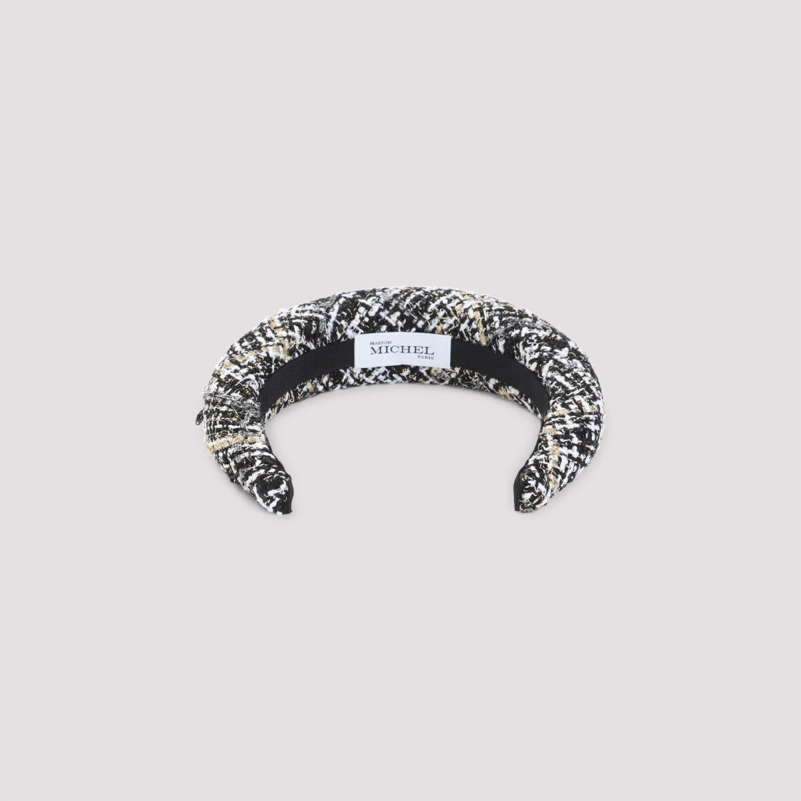 Maison Michel Textured Tweed Headband With Metallic Accents