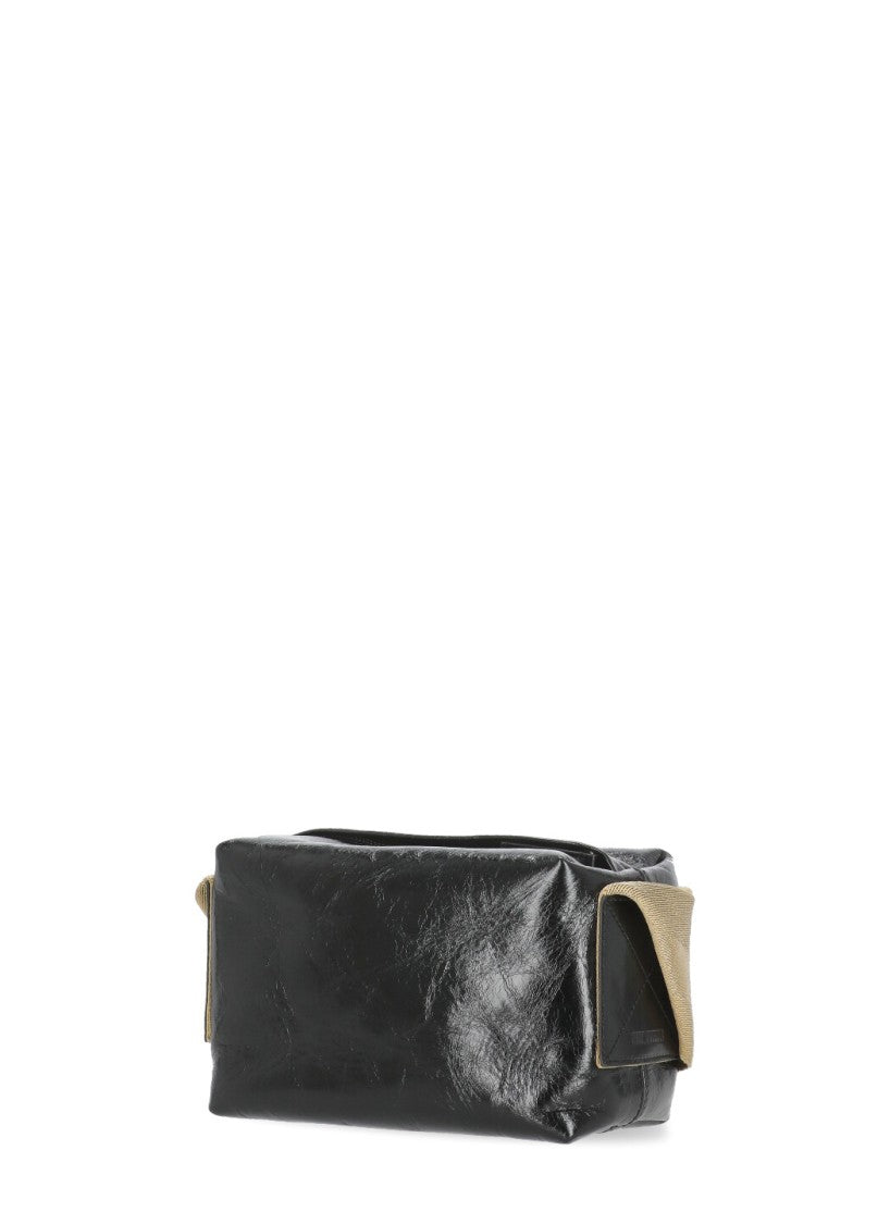 Uma Wang Square Shoulder Bag In Leather