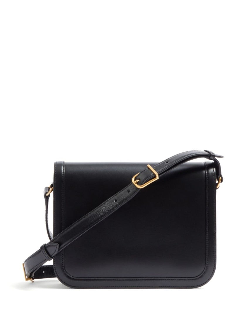 Valentino Garavani Luxurious Black Leather 9To5 Shoulder Bag With Chain Handles
