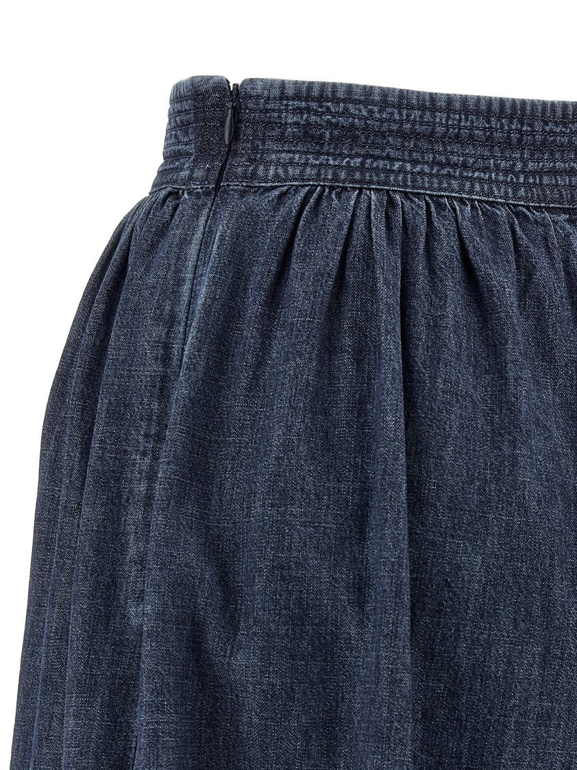 Valentino Garavani Balloon Fit Chambray Cotton Denim Pants