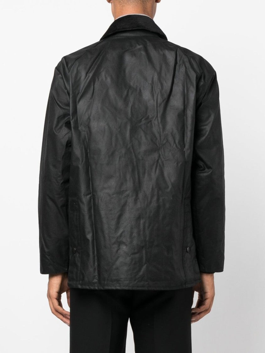 Barbour Boxy Silhouette Black Jacket With Corduroy Collar